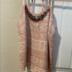 Embellished Pink Patterned Women's Top